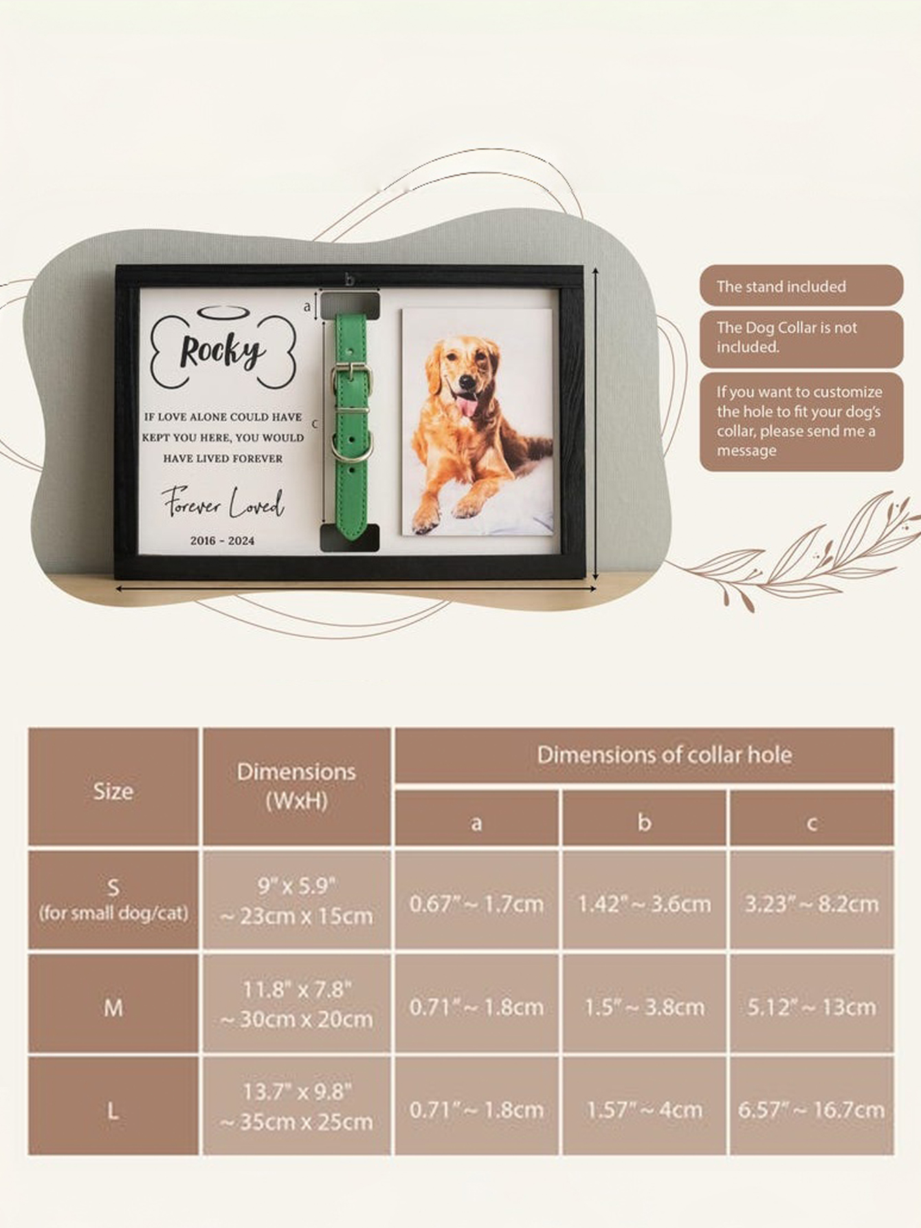 Personalized Wooden Pet Memorial Photo Frame